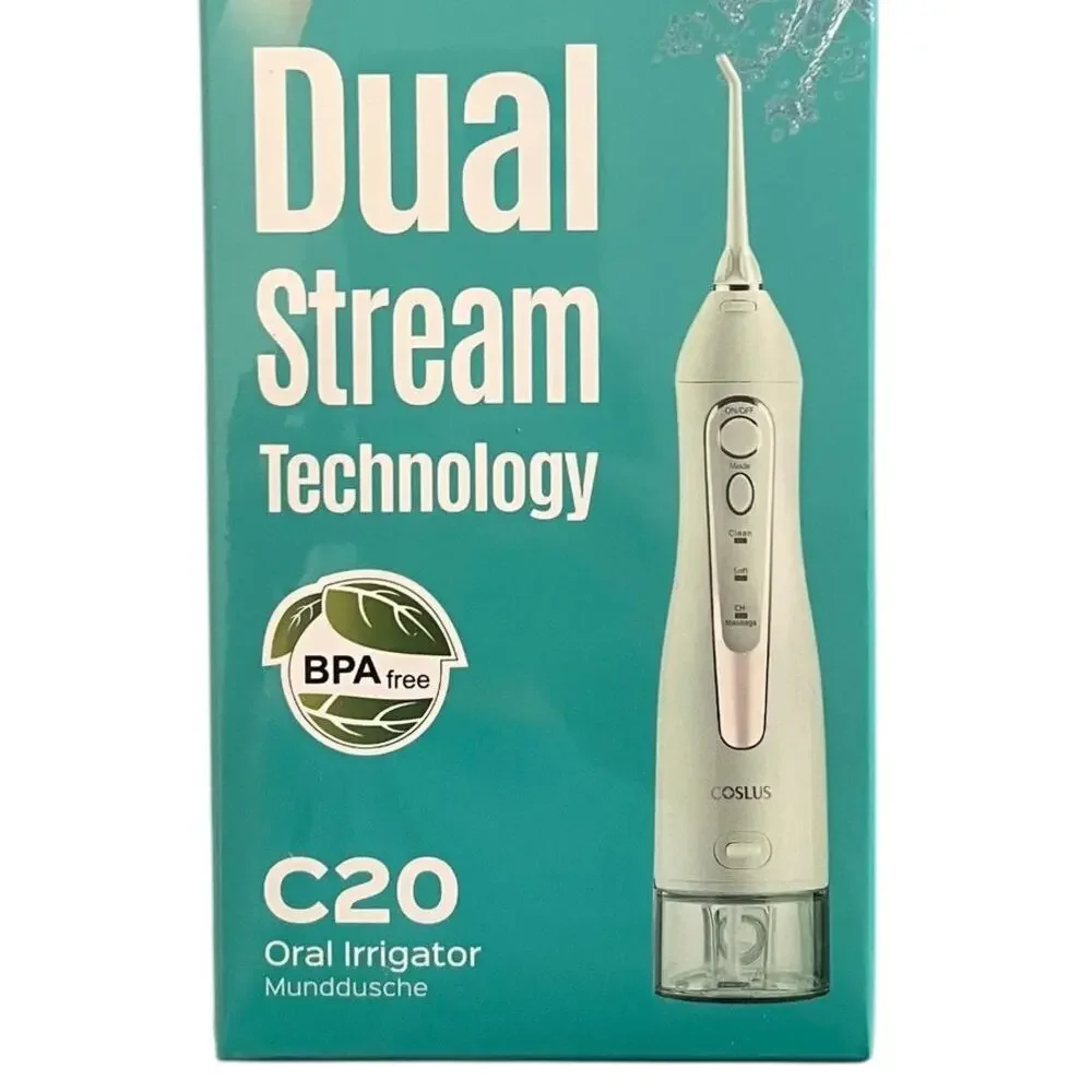COSLUS Portable Cordless Oral Irrigator 300ML Rechargeable